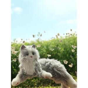 Joy For All Companion Pets Silver Ragdoll Cat With White Mitts Realistic Cat